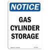 Signmission Safety Sign, OSHA Notice, 18" Height, Rigid Plastic, Gas Cylinder Storage Sign, Portrait OS-NS-P-1218-V-12994